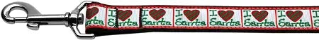 I Heart Santa Nylon Dog Leash 3/8 Inch Wide 4ft Long Default Title