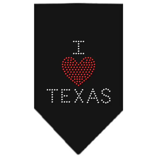 I Heart Texas Rhinestone Bandana Black Large Default Title