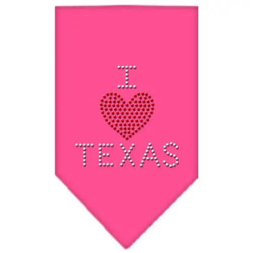 I Heart Texas Rhinestone Bandana Bright Pink Large Default Title