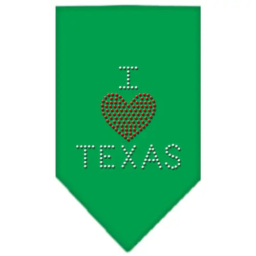 I Heart Texas Rhinestone Bandana Emerald Green Large Default Title