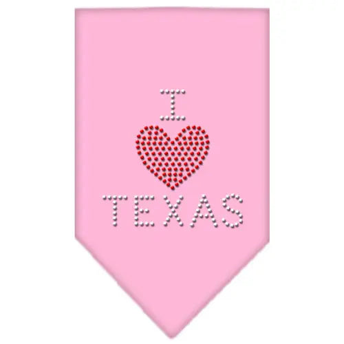 I Heart Texas Rhinestone Bandana Light Pink Large Default Title