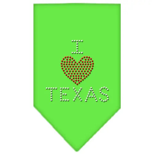 I Heart Texas Rhinestone Bandana Lime Green Small Default Title