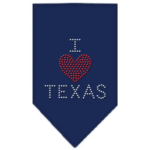 I Heart Texas Rhinestone Bandana Navy Blue Small Default Title