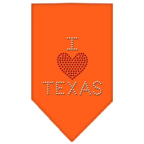 I Heart Texas Rhinestone Bandana Orange Small Default Title