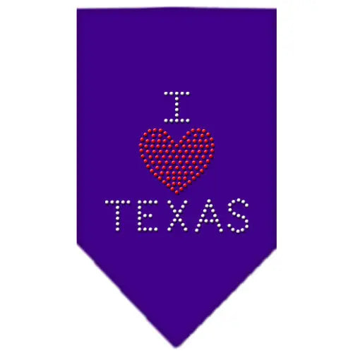 I Heart Texas Rhinestone Bandana Purple Small Default Title