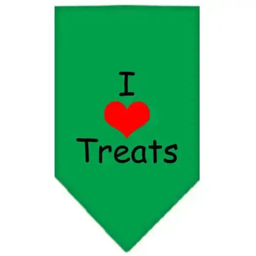 I-Heart-Treats-Screen-Print-Bandana-Emerald-Green-Small-GreatEagleInc-333833317