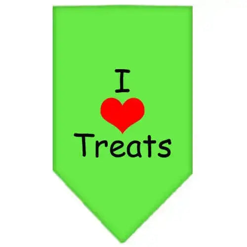I-Heart-Treats-Screen-Print-Bandana-Lime-Green-Small-GreatEagleInc-333806842