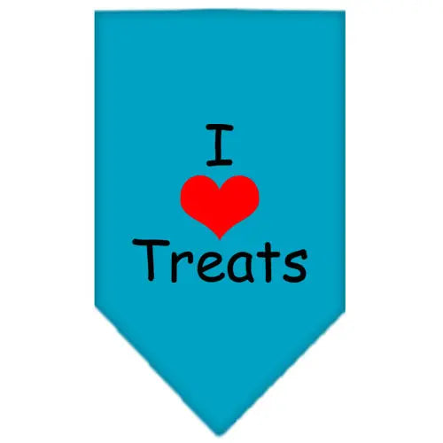 I Heart Treats Screen Print Bandana Turquoise Small Default Title