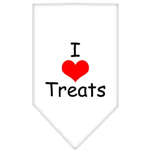 I Heart Treats Screen Print Bandana White Small Default Title