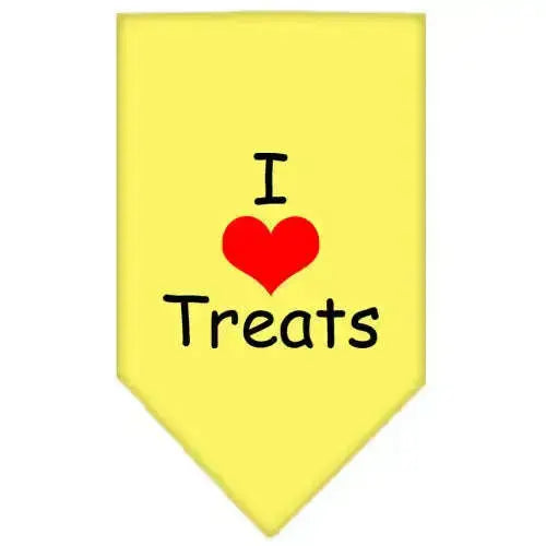 I-Heart-Treats-Screen-Print-Bandana-Yellow-Large-GreatEagleInc-333807074
