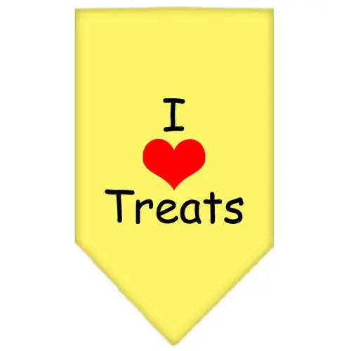 I Heart Treats Screen Print Bandana Yellow Small Default Title