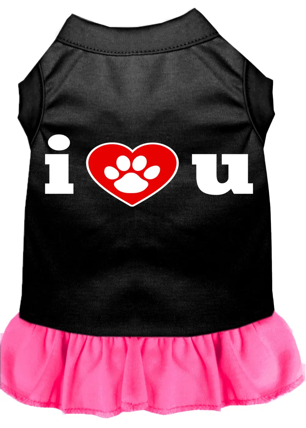I Heart You Screen Print Dress Black With Bright Pink Xs Default Title