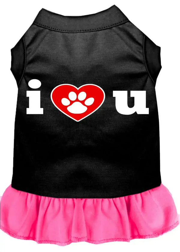 I-Heart-You-Screen-Print-Dress-Black-With-Bright-Pink-Xxxl-GreatEagleInc-319253142