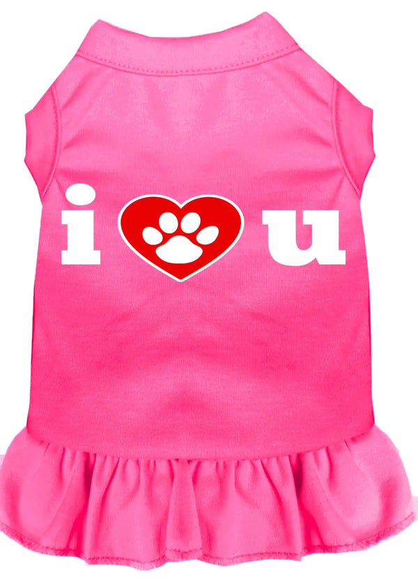 I Heart You Screen Print Dress Bright Pink Med Default Title