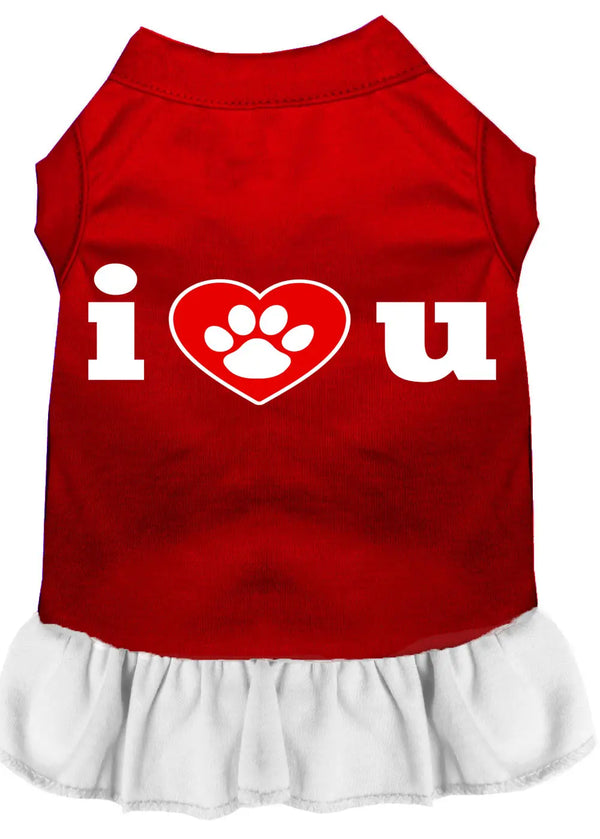 I Heart You Screen Print Dress Red With White Xl Default Title