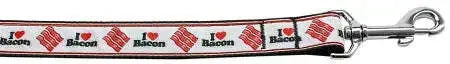 I-Love-Bacon-Nylon-Dog-Leash-3-8-Inch-Wide-6ft-Long-GreatEagleInc-320030388