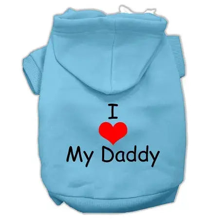 I Love My Daddy Screen Print Pet Hoodies Baby Blue Size Xxxl Default Title