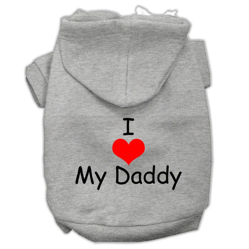 I Love My Daddy Screen Print Pet Hoodies Grey Size Xxl Default Title