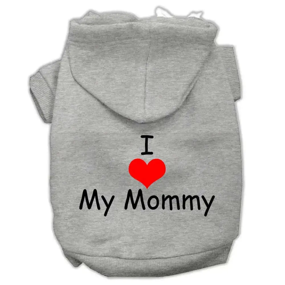I-Love-My-Mommy-Screen-Print-Pet-Hoodies-Grey-Size-Sm-GreatEagleInc-320166658