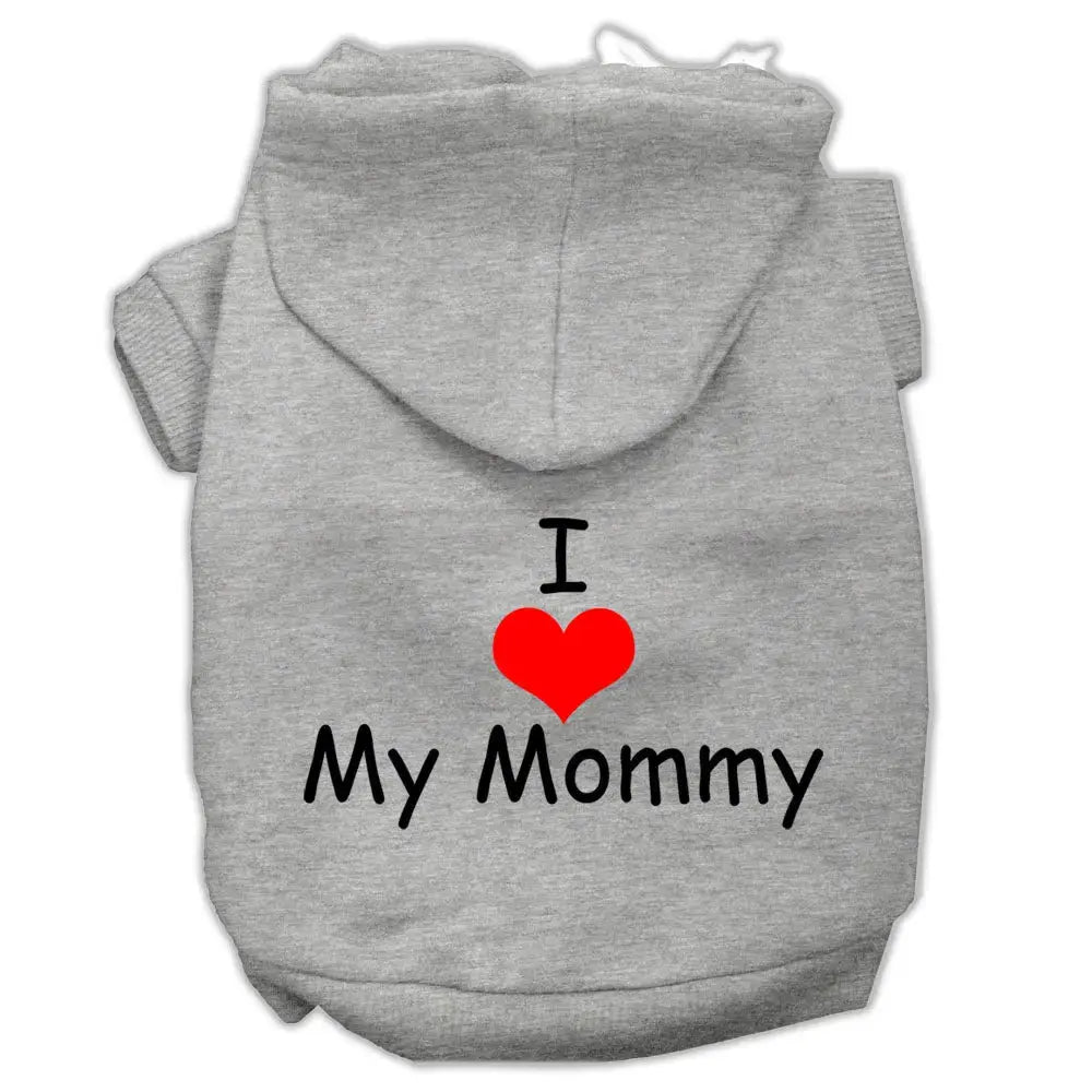 I Love My Mommy Screen Print Pet Hoodies Grey Size Xxxl Default Title