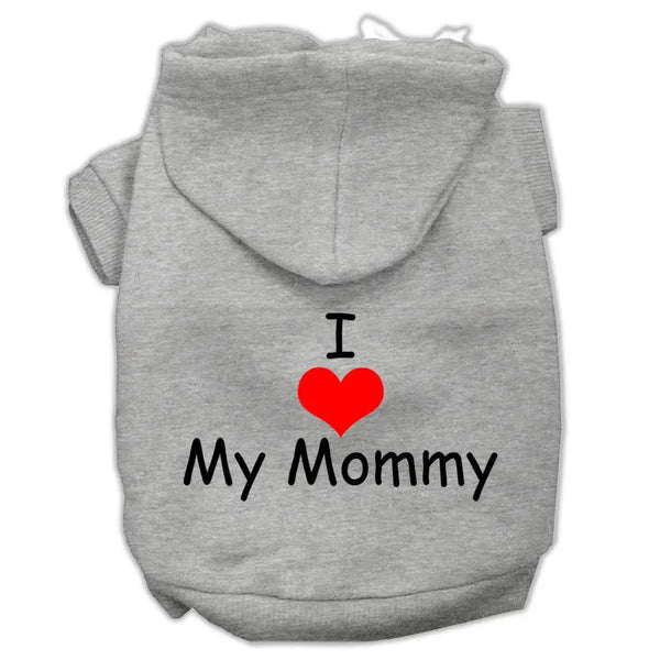 I Love My Mommy Screen Print Pet Hoodies Grey Size Xxxl Default Title
