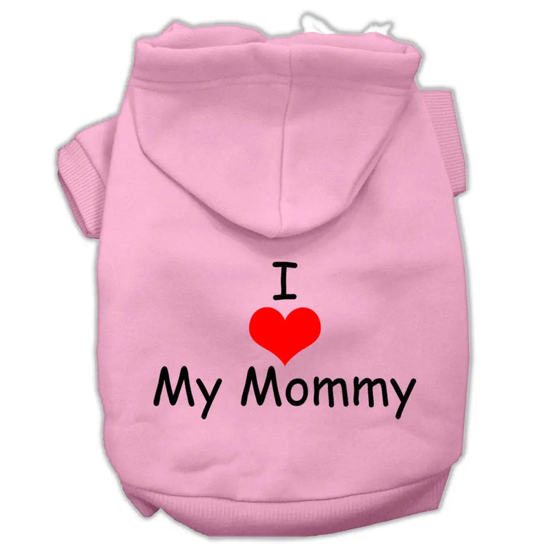 I Love My Mommy Screen Print Pet Hoodies Pink Size Xl GreatEagleInc