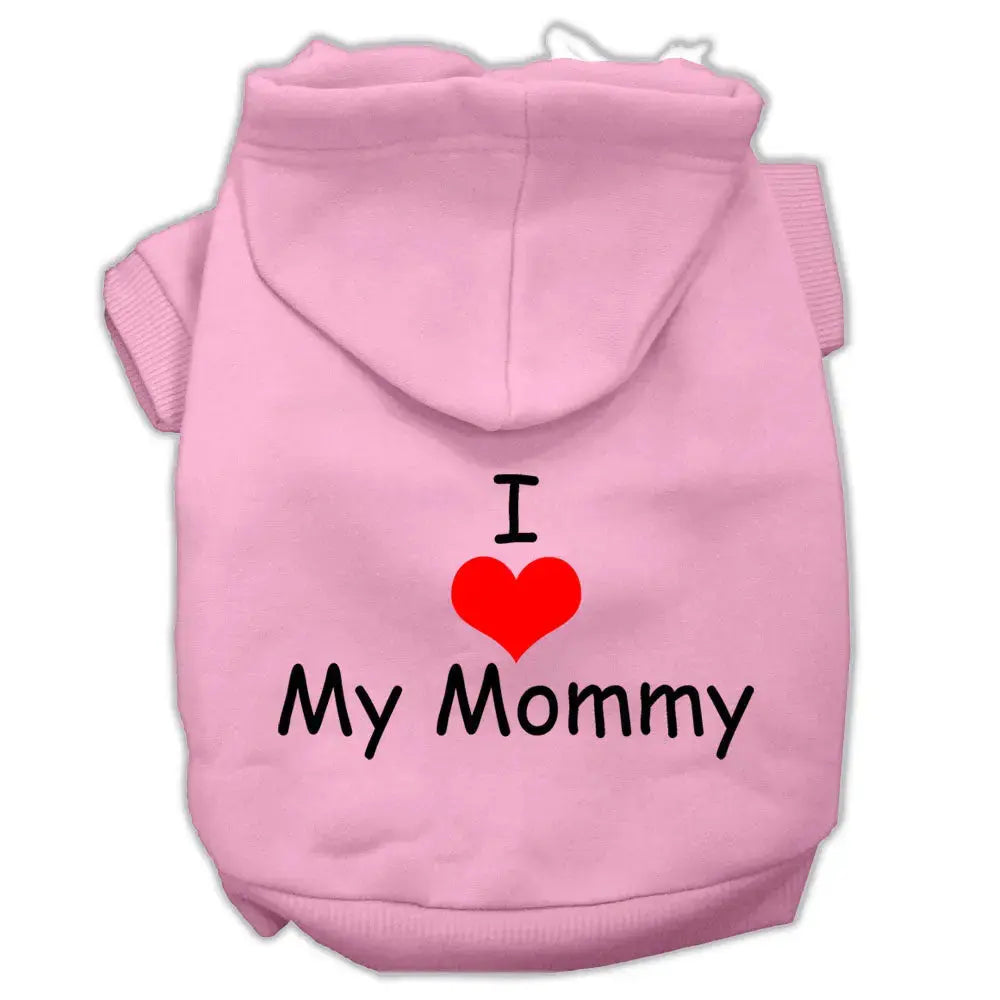 I Love My Mommy Screen Print Pet Hoodies Pink Size Xl Default Title