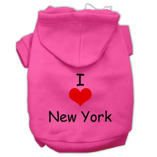 I-Love-New-York-Screen-Print-Pet-Hoodies-Bright-Pink-Size-Xxxl-GreatEagleInc-333794750