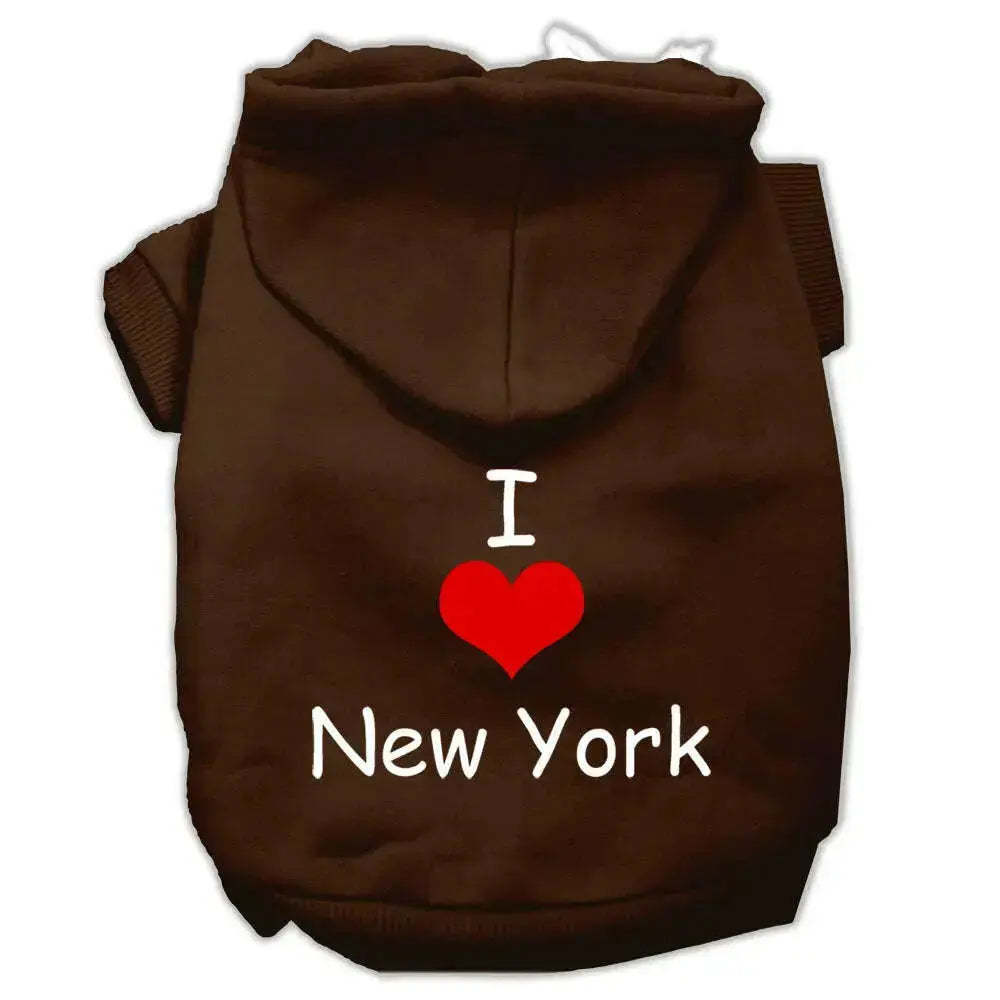 I-Love-New-York-Screen-Print-Pet-Hoodies-Brown-Size-Xxxl-GreatEagleInc-318663460
