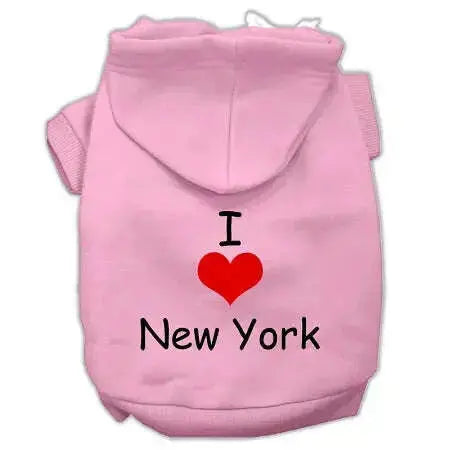 I-Love-New-York-Screen-Print-Pet-Hoodies-Pink-Size-Xxxl-GreatEagleInc-333794642
