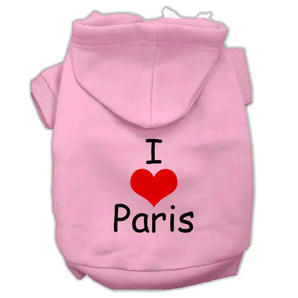 I-Love-Paris-Screen-Print-Pet-Hoodies-Pink-Size-Xxxl-GreatEagleInc-333790725