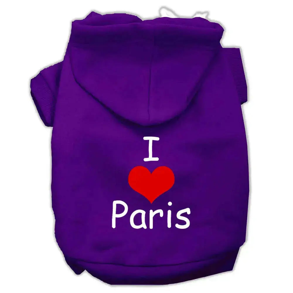 I-Love-Paris-Screen-Print-Pet-Hoodies-Purple-Size-Xs-GreatEagleInc-333791999