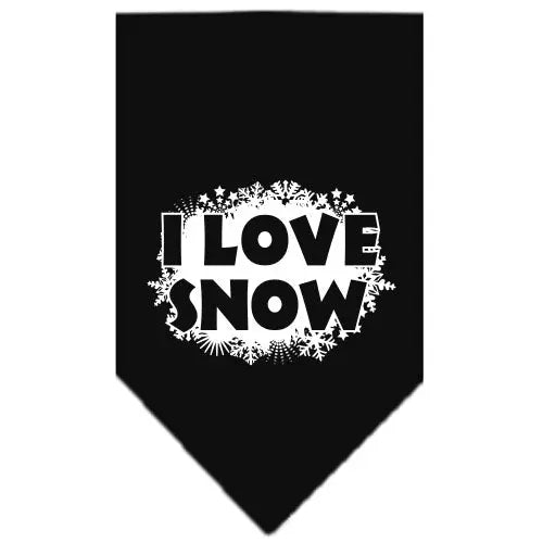 I Love Snow Screen Print Bandana Black Large Default Title