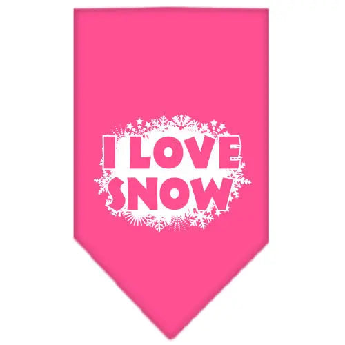 I Love Snow Screen Print Bandana Bright Pink Small Default Title