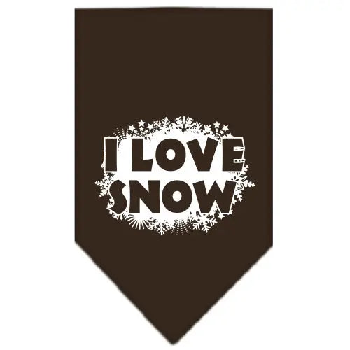 I Love Snow Screen Print Bandana Cocoa Small Default Title
