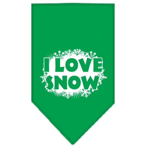 I Love Snow Screen Print Bandana Emerald Green Small Default Title