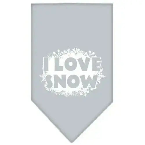 I-Love-Snow-Screen-Print-Bandana-Grey-Small-GreatEagleInc-319822056