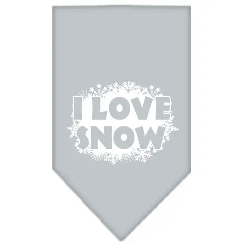 I Love Snow Screen Print Bandana Grey Small Default Title