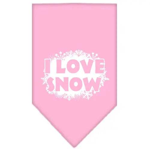 I Love Snow Screen Print Bandana Light Pink Large Default Title