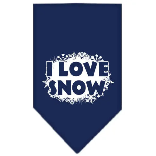 I Love Snow Screen Print Bandana Navy Blue Large Default Title