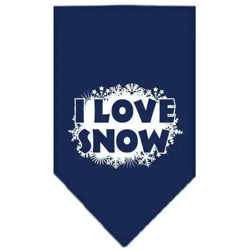 I-Love-Snow-Screen-Print-Bandana-Navy-Blue-Small-GreatEagleInc-319821747