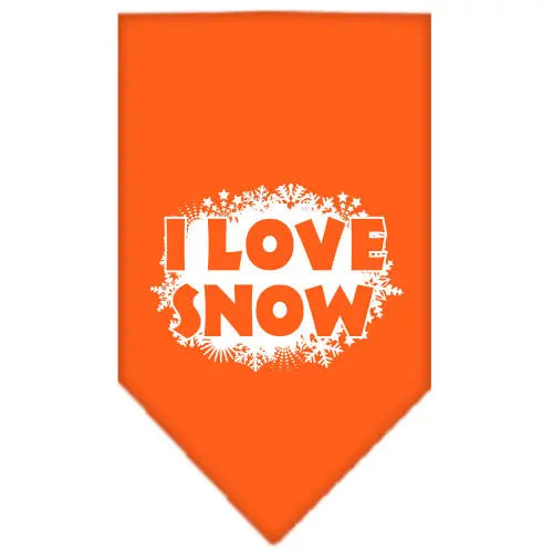 I Love Snow Screen Print Bandana Orange Small Default Title