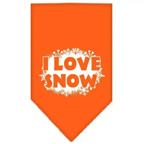 I-Love-Snow-Screen-Print-Bandana-Orange-Small-GreatEagleInc-319821684