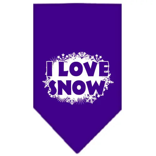 I Love Snow Screen Print Bandana Purple Small Default Title