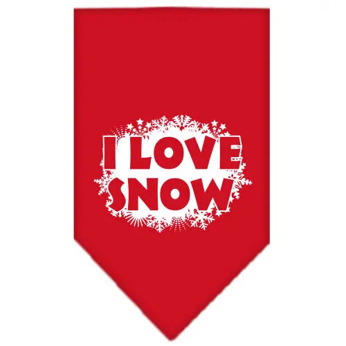 I Love Snow Screen Print Bandana Red Small Default Title