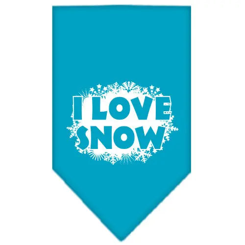 I Love Snow Screen Print Bandana Turquoise Large Default Title