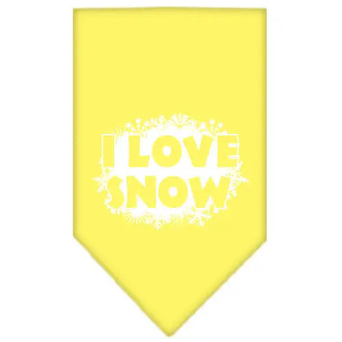I Love Snow Screen Print Bandana Yellow Small Default Title
