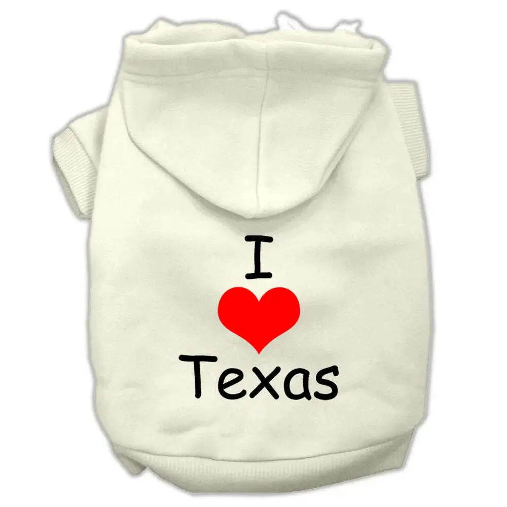 I-Love-Texas-Screen-Print-Pet-Hoodies-Cream-Size-Xxxl-GreatEagleInc-319015255