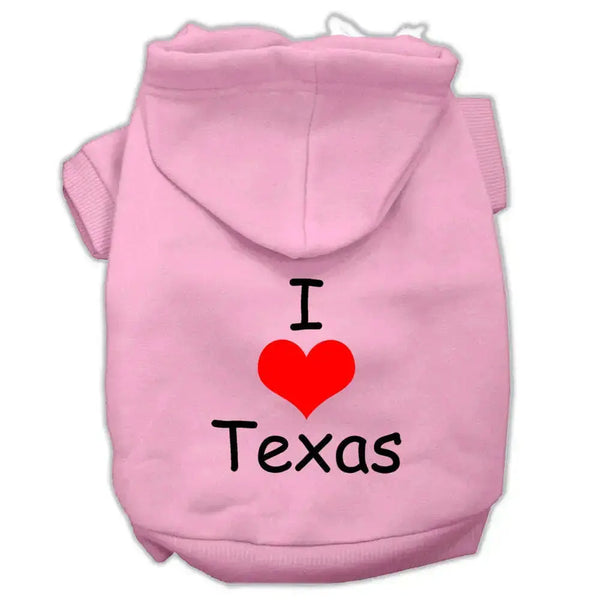 I-Love-Texas-Screen-Print-Pet-Hoodies-Light-Pink-Size-Lg-GreatEagleInc-318631132