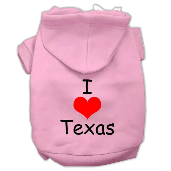 I-Love-Texas-Screen-Print-Pet-Hoodies-Light-Pink-Size-Med-GreatEagleInc-320162744